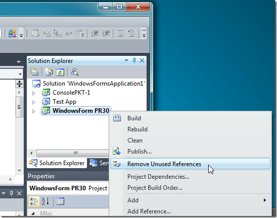 Remove Unused References In Visual Studio Reference Assistant