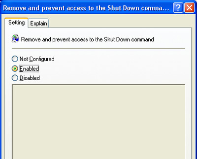 Prevent Log Off And Shutdown Of A Windows XP Computer