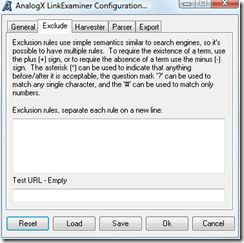 link examiner exclude options