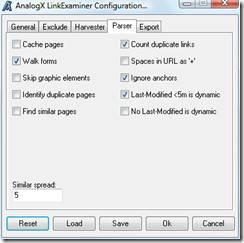 link examiner parser options