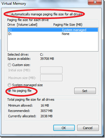 how much space is needed for windows 7
