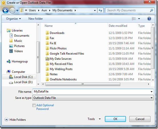 How To Create Data File In Outlook 2010