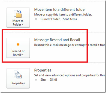 how to recall a message in outlook