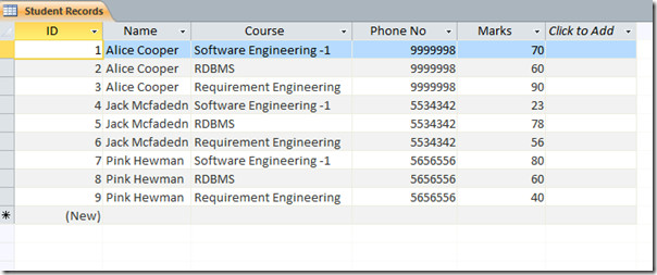 MS Access 2010: Create Simple Crosstab Query