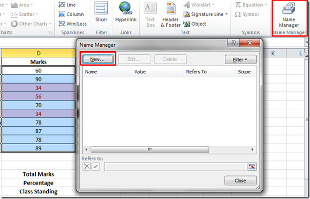 name manager for mac excel