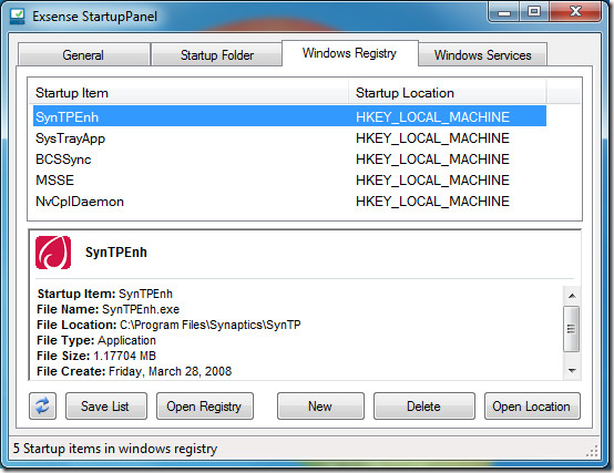 startup registry location windows 10