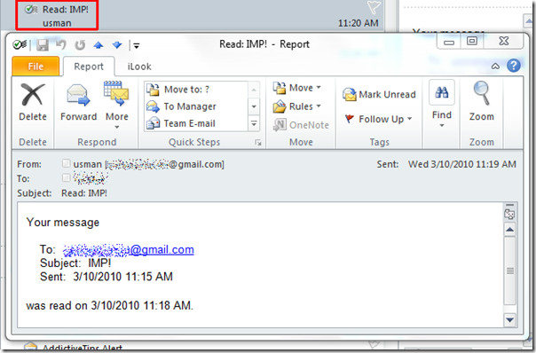 how to request read receipt in outlook 2015