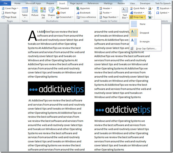 Word 2010 Write In Columns Magazine Look 