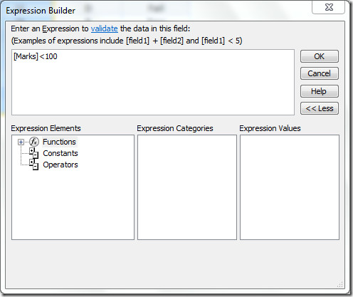 Validate field