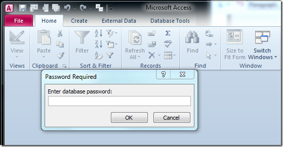 ms access password protect button