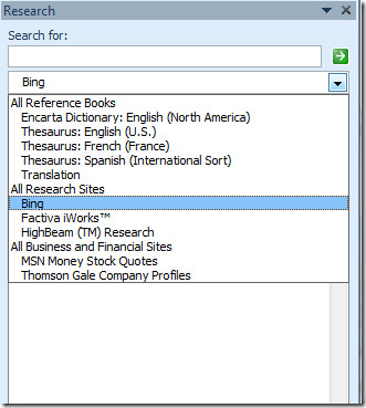where to find thesaurus in word 2010