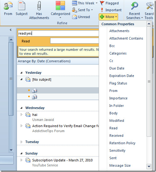 Outlook 2010 Tutorial: Guide To Instant Search