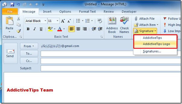 how to update email signature in outlook 2010