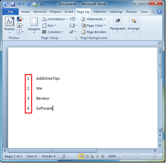 Word 2010 Insert Line Number In Document