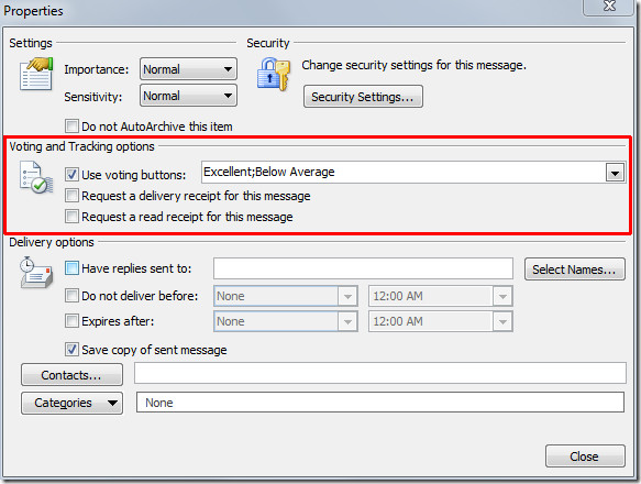 Send & Receive Polls Results in Outlook 2010