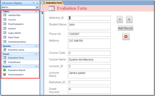 Make Database Application Form In Access 2010