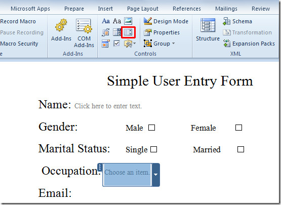 Peggio Logica Documento Insert Dropdown In Word Tosse Democrazia Di