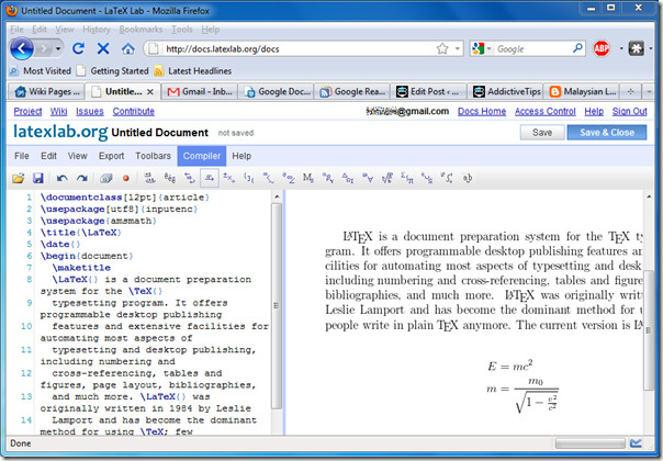 Use Google Docs As LaTeX Editor