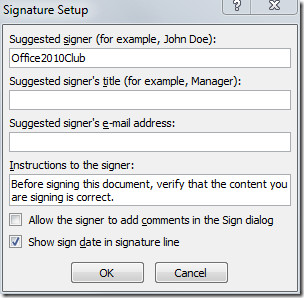 how to insert a signature in word 10