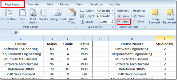 How To Print Gridlines In Excel 2010