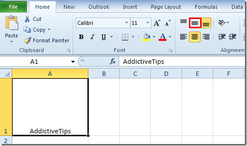 How To Middle Align Text In Cell In Excel 2010