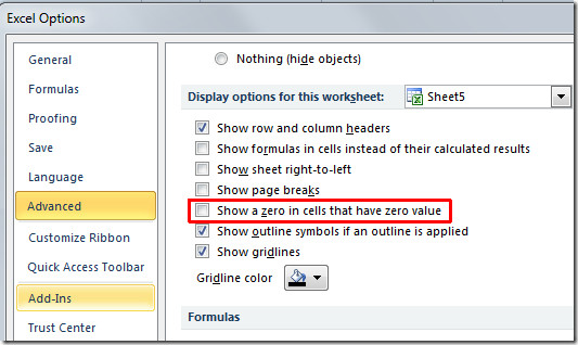 show-blank-cells-containing-zero-in-excel-2010