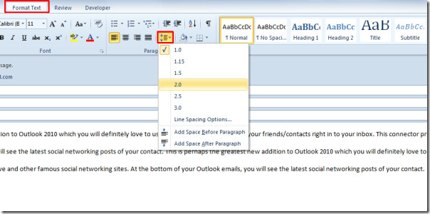 Line Spacing In Outlook Email Hot Sex Picture