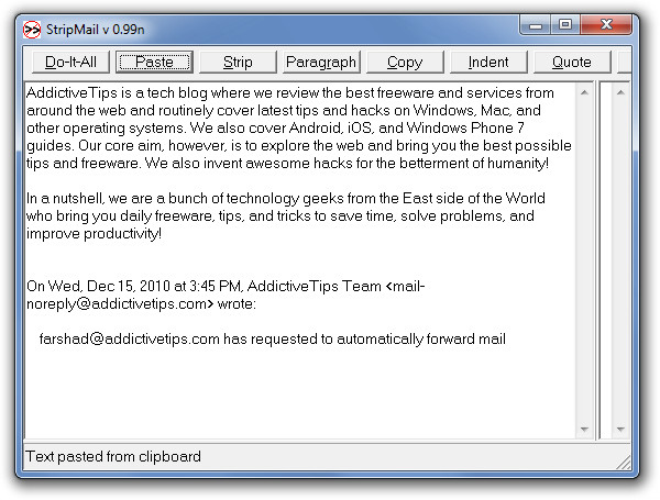 Format And Clean Up Text Of Emails For Easier Reading With StripMail