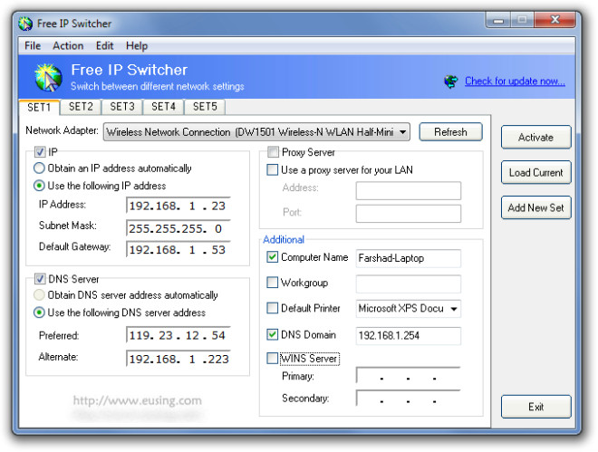 Free IP Switcher Can Switch Networks Settings Easily