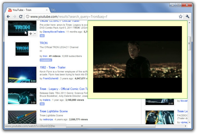 Hover Mouse Over YouTube Thumbnails To Play Videos In Chrome