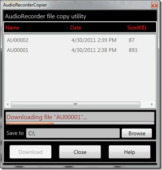 Record Audio On Windows Phone 7 And Copy Recorded Files To Your PC