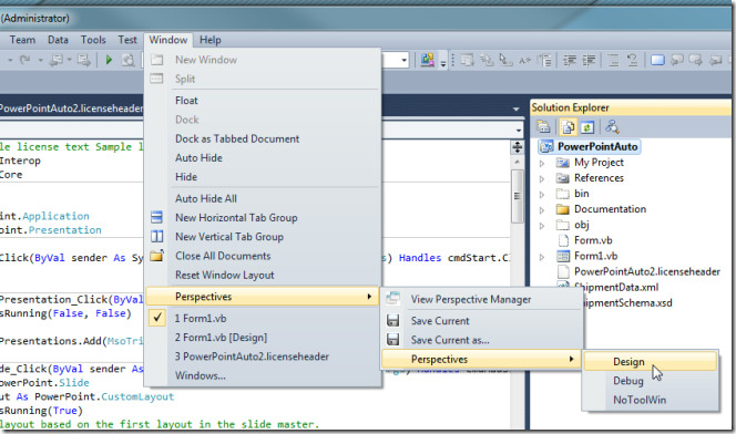 Save Windows & Tool Panes Layouts With Visual Studio 2010 Perspectives