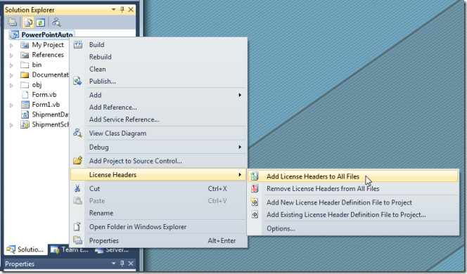License Header Manager Adds License Text In Visual Studio Project Files
