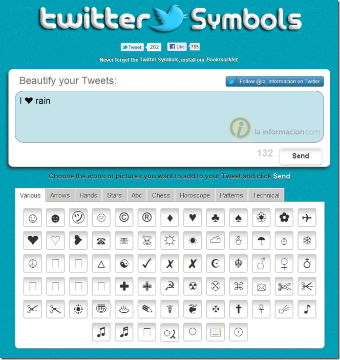 Twitter Symbols Lets You Add Special Characters & Symbols To Tweets