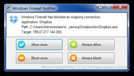 Windows Firewall Notifier 2.6 Beta free