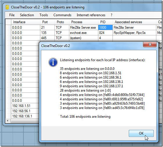 Listen udp. Порты TCP.