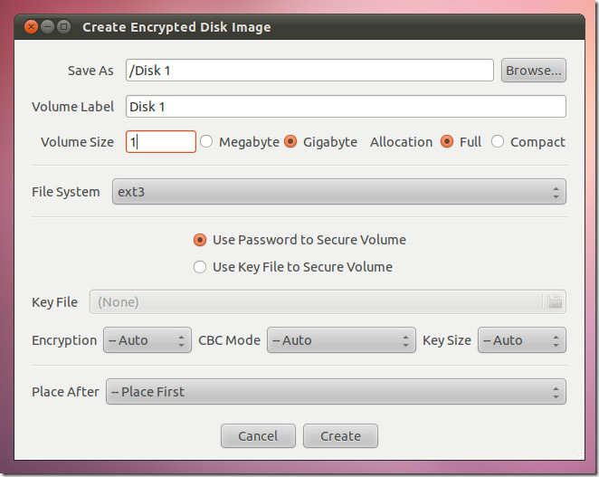 Create Disk image