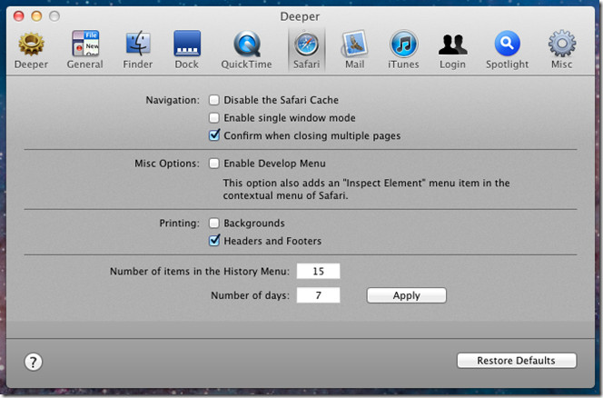 Deeper Offers Tweaks To Enable & Disable Hidden Mac OS X Features