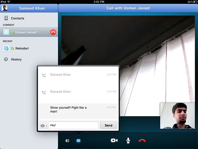 how to skype on ipad with camera