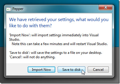Backup & Sync Visual Studio 2010 Settings File (vssettings) - Pepper