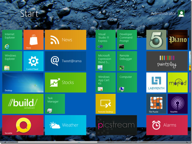 Windows 8 Start Tweaker: Change Metro Start Screen Background & Color