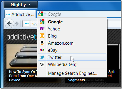 Firefox 8: Twitter Search, Tab Restore And Animations & Add-On Control