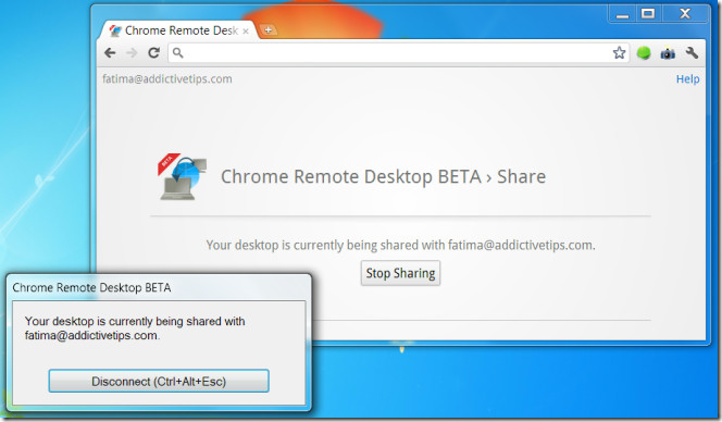 Chrome Remote Desktop BETA connection