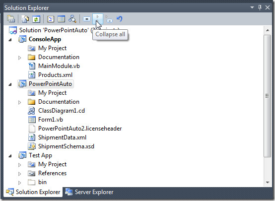 Collapse & Sync Visual Studio 2010 Solution Explorer To Current Item  [Add-in]