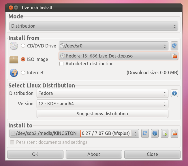 how linux iso usb