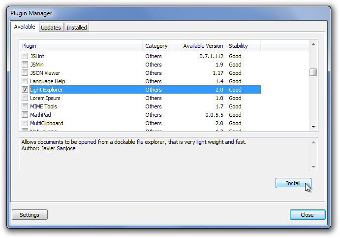 Plugin management. Best view json. PLUGINMANAGER.