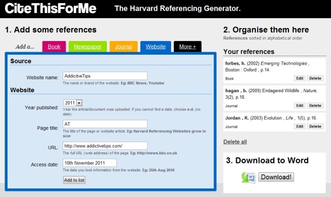 Harvard referencing clearance website generator