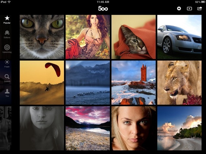 500px iPad Feed