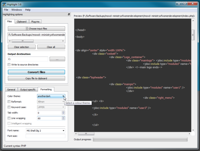 highlight-convert-source-code-into-formatted-syntax-highlighted-text