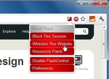 how to whitelist a website in chrome flash